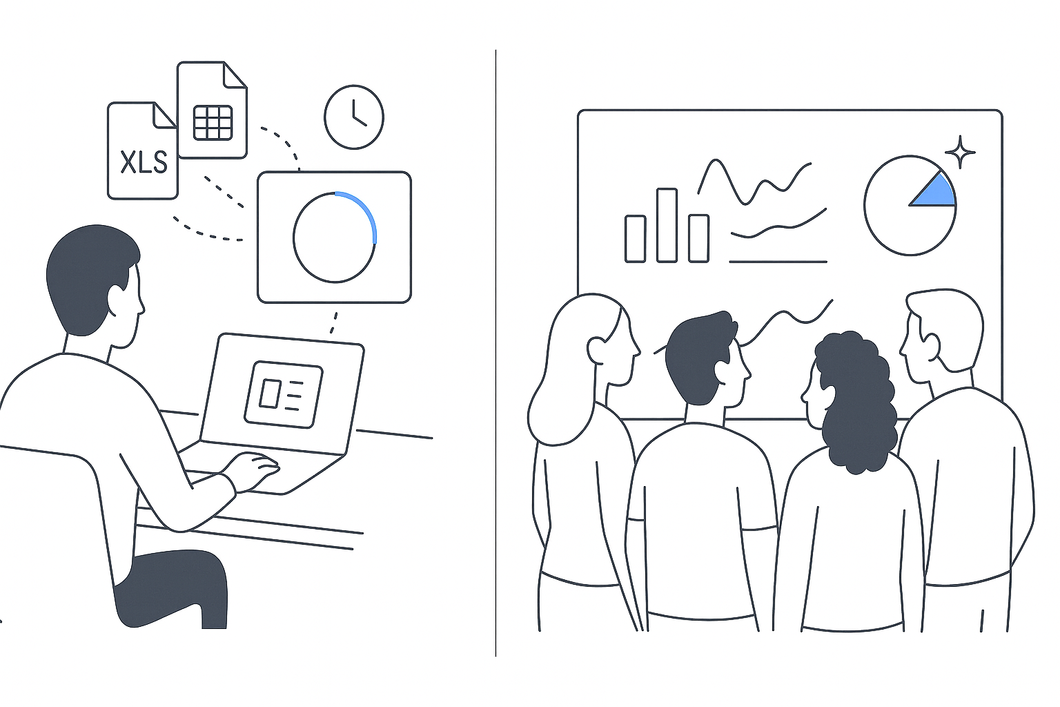 comparison of human data analysts manual analysis and AI generated