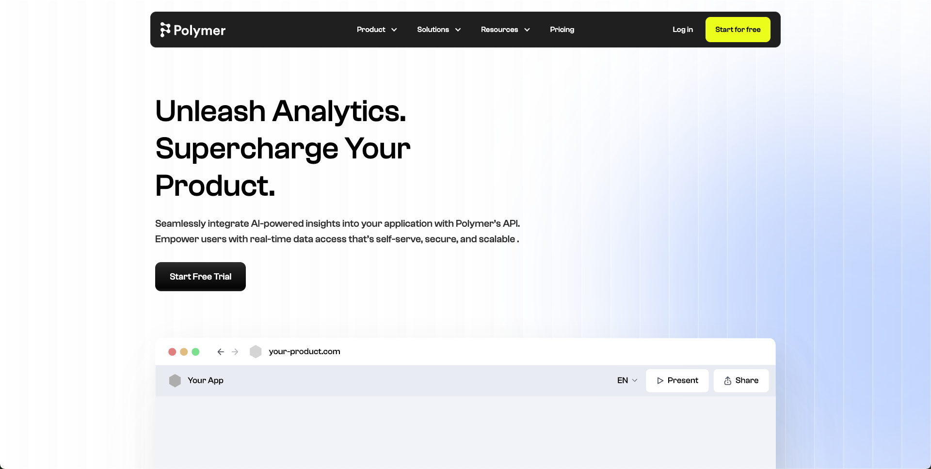 polymer ai home page screenshot